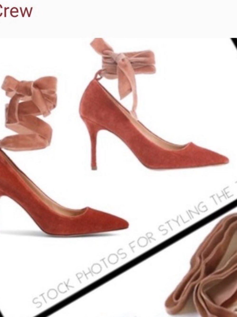 J. Crew Rust Suede Pointed-Toe Ankle-Tie Pumps
